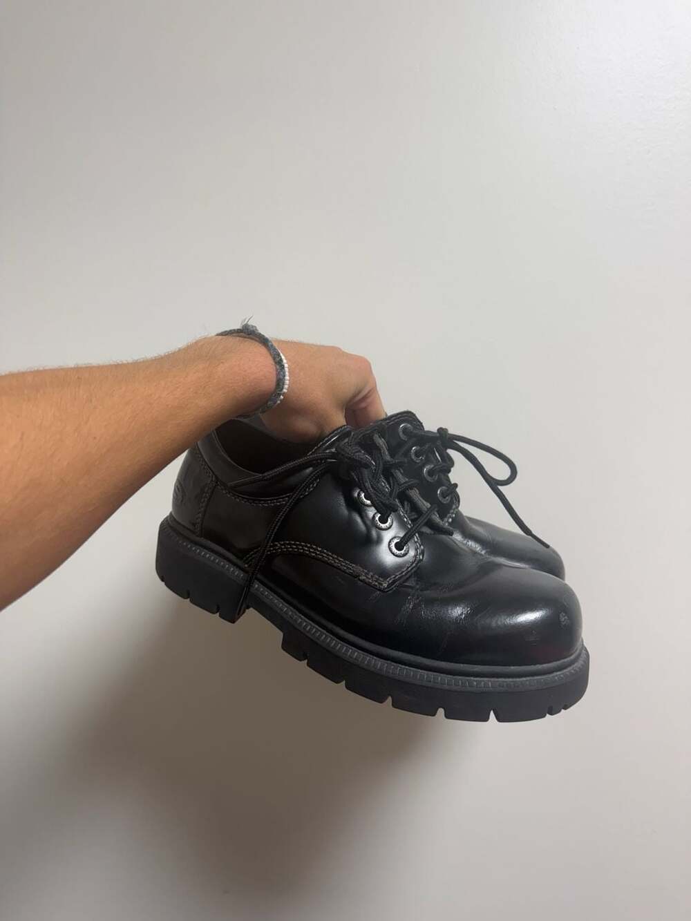 Skechers 6790 Platform Oxford Shoes Black Mens Size 9